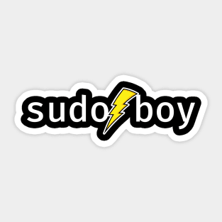 sudo boy. A funny design perfect for unix and linux users, sysadmins or anyone in IT support Sticker